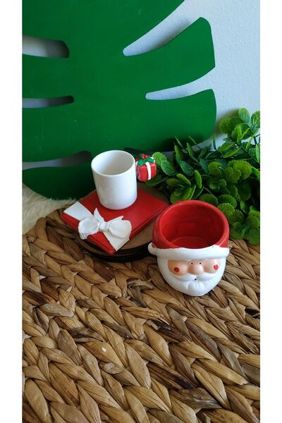 evdeki atölyem Tasarım Kahve Fincanı Ve Noel Baba Saksı