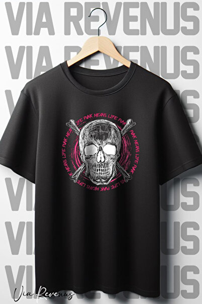 Vordevia Punk Štampano Oversize kroj Crna T-shirt - okrugla kragna