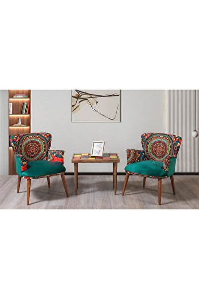 mobilyabazari Hermes Çay Seti 2 Tekli Koltuk+sehpa (salon, Balkon, Cafe Ofis)