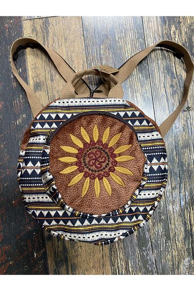 Street Bag Σακίδιο πλάτης Fargin Bohemian Embroidered Round - Αδιάβροχο, για καθημερινά ταξίδια
