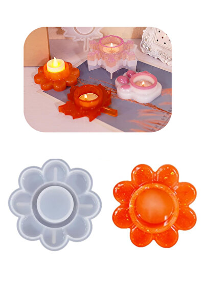 Sirius Hobi Epoksi Reçine Alçı  Alçı Trend Mumluk Kalıpları Çiçek