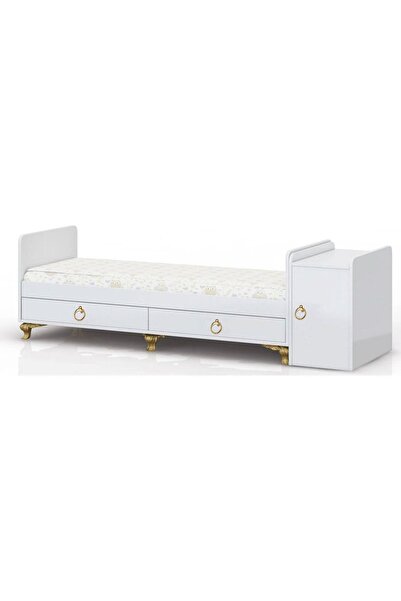 Bygolden Dolaplı Gold Büyüyebilen Sallanır Bebek Beşiği Yatak+mavi Uyku Seti Hediyeli