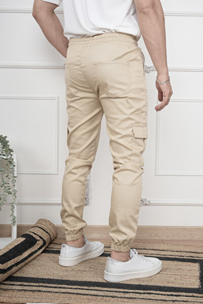 LEWADENIM Cream Men's Jeans - Cargo Pocket