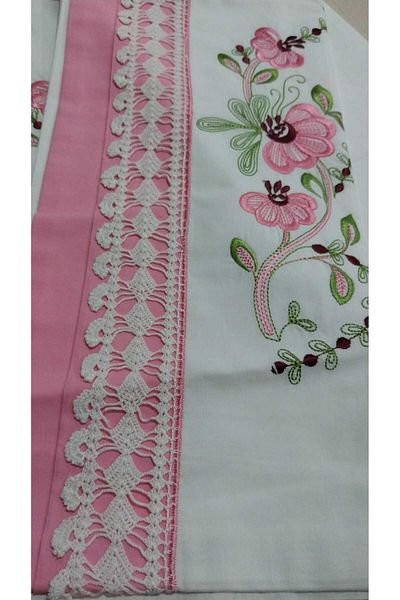 Papatyam 2 Pieces Hand Embroidered Dowry Pillow - Cover/Embroidery Pillow
