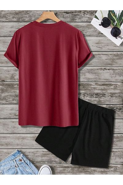 DAXİS Sportwear Company Men's Printed Men's Top and Bottom Set - Shorts T-shirt Set
