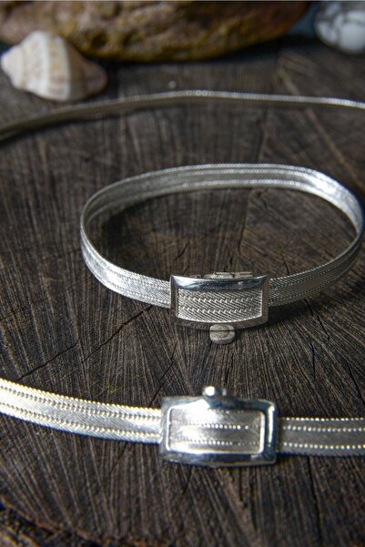 Aquamarine 3 Sıra Bilezik 3 Sıra Gerdanlık Gümüş Trabzon Hasır Set