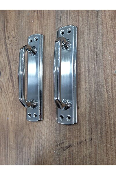 Nobel Elif Çekme Nikel Seten Kapı Kolu Sürgülü Ve Çekmeli Kapılar Için 17.5x4cm (2 Adet)