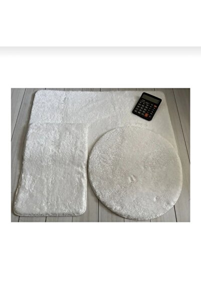 AKSU Post 3'lü Banyo Halısı (60X100, 40X60, 60X60 YUVARLAK) Peluş Post Halı K...