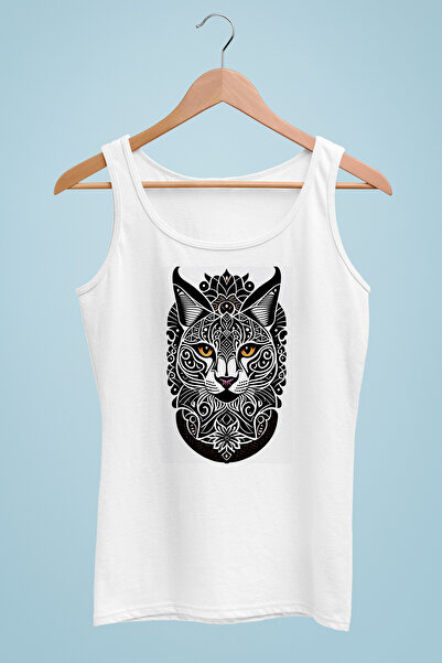 Raf Coll Tricou cu bretele pentru damă, cu imprimeu digital, 100% bumbac