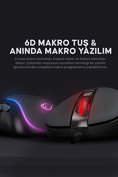 Rampage Smx-r47 X-jammer Mouse USB RGB Drag Click 7200 Dpi Mouse pentru jocuri Mouse pentru jocuri Cablu tricotat cu macro