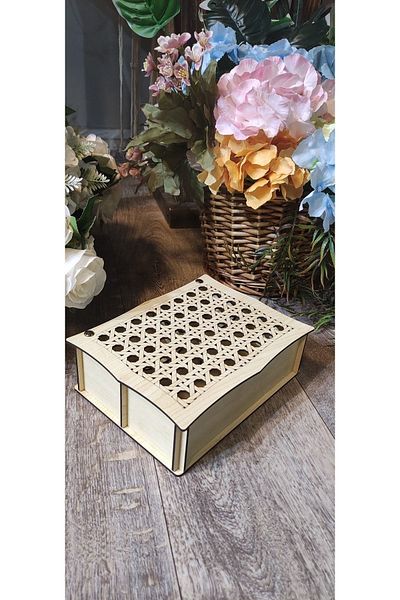 hayalimhediyelik Multi-Purpose Plant & Jewelry Wooden Box with Compartments