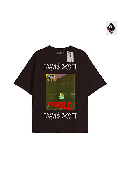 Adrift Tricou unisex oversize negru Travis Scott - Potrivire confortabilă