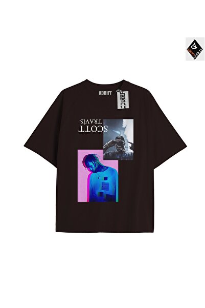 Adrift Travis Scott crna oversize unisex majica - opuštenog kroja