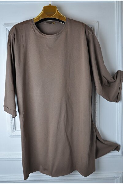 elma abone Plus Size - Komak Tunik Χτενισμένο Βαμβακερό