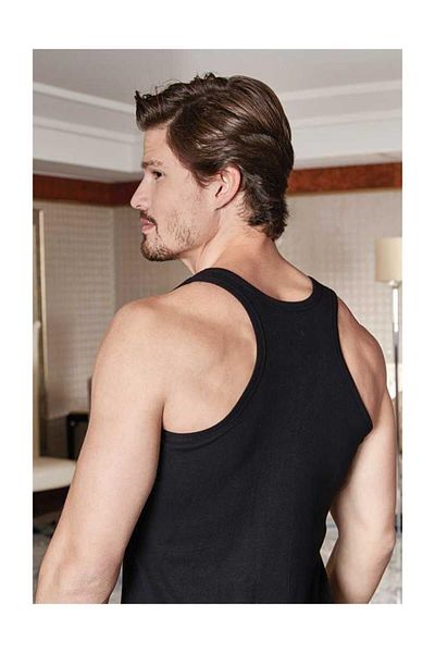 Berrak Men's Black 4-Piece Elastane Athlete Undershirt