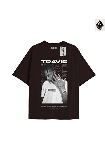 Adrift Tricou unisex oversize negru Travis Scott - Potrivire confortabilă
