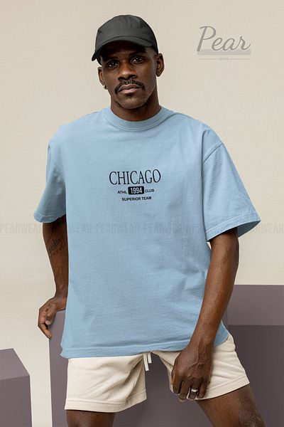 Pear Wear Unisex Oversize Chicago Printed T-Shirt