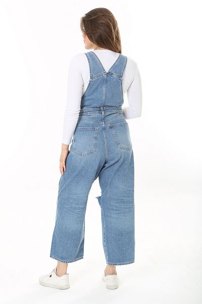Şans Salopet din denim rupt albastru de mărime Plus - 65N38011