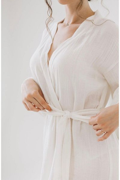 Pina Caftan kimono de culoare albă muselină