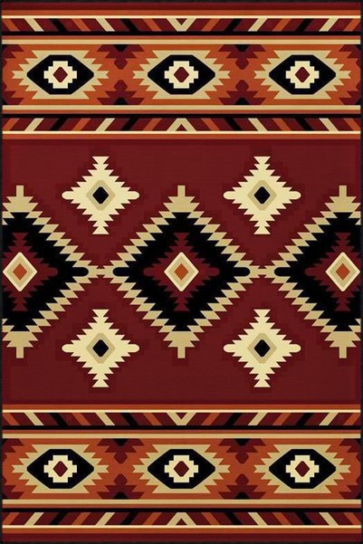 Rugs Modern Halı سجادة ميرافيب 8851 ذات قاعدة منسوجة وديكور هندسي بني مرصع با...