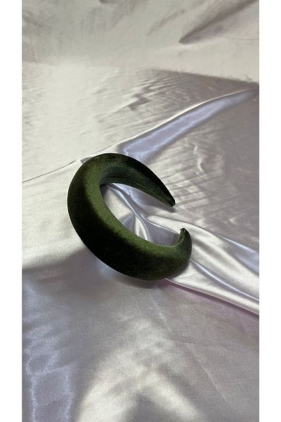 MegssStore Дебела кадифена корона/лента за глава от каки