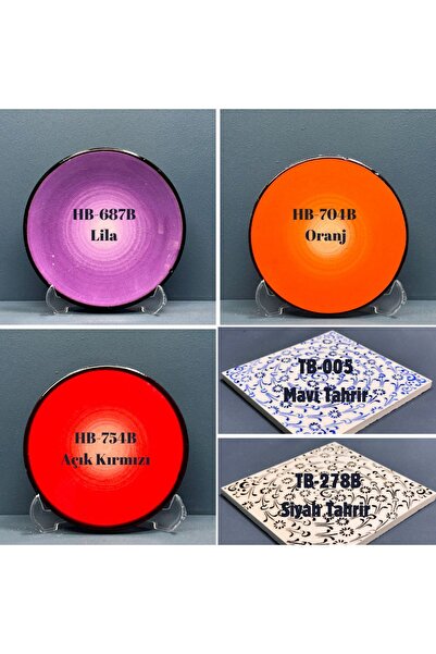 ÇiniSeramikBoyaları 13 Renk Sır Altı Seramik - Çini Boya Seti