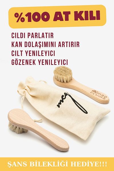 MEG Dry Brush فرشاة العناية بالوجه من شعر الحصان بنسبة 100% - هدية مع حقيبة تخزين