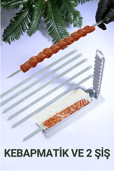 Rotanev 2 Adet Şiş Ve Kebapmatik Adana Urfa Kebap Kalıbı Aparatı Pratik Hızlı Kebap Makinesi Kutusu