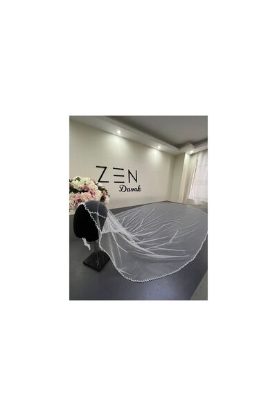 ZEN DUVAK Beyaz 3 Metre Duvak Kristal Duvak