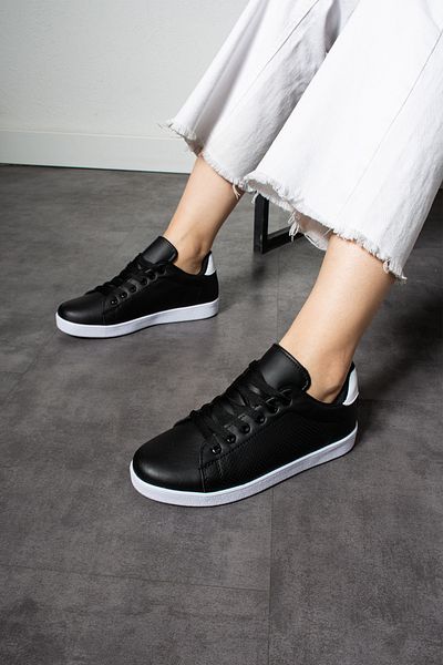 lord's ayakkabı Ασπρόμαυρα Unisex Αθλητικά Παπούτσια Ορθοπεδικής Σόλας - Καθημερινά παπούτσια περπατήματος με κορδόνια