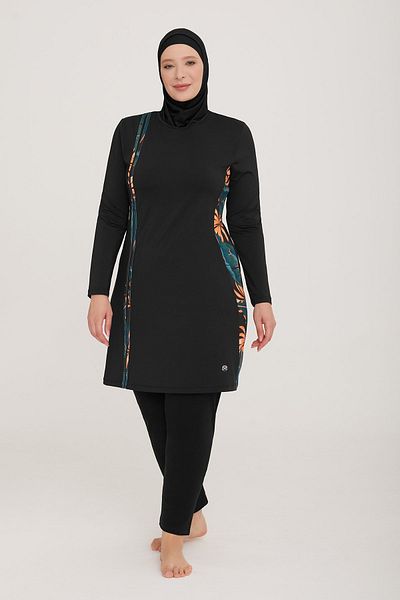 MARESİVA Μαγιό Lycra Battal Hijab με σχέδια στα πλαϊνά