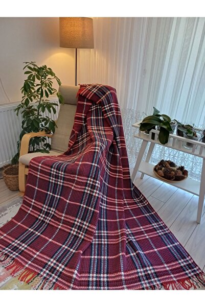 stay with love Scotch Blanket Single Red - Dark Blue 150*200 cm Valentine's Day Gift