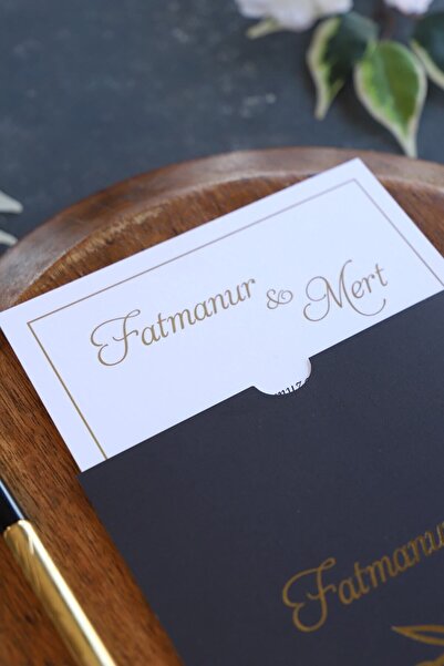 Pixel Davetiye 100 Adet Yeni Model 2025 Davetiye - Siyah Düğün - Nişan - Nikah - Sünnet - Kına Davetiyesi - 433