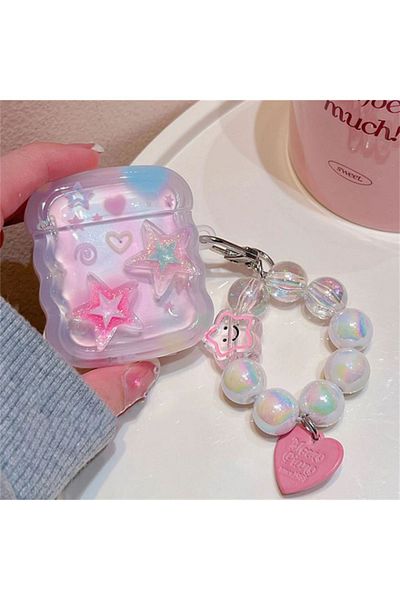 KVK PRİVACY 1. And 2. Generation Star Wavy Silicone Soft Beaded Earphone Case