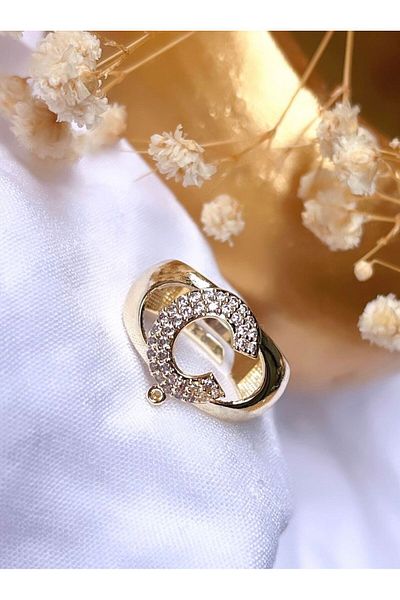 KBC STORE kBC Jewelled Letter C Ring
