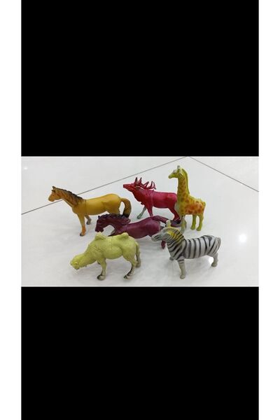 Happy Toys Asorti Hayvan Seti At Deve Zürafa Geyik Zenra Şahlanan At