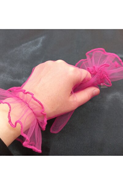 es moda shop Bella abiye gelin eldiveni kısa fuşya