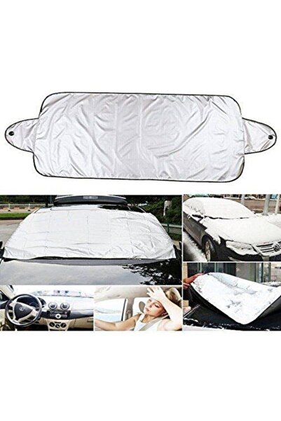 BE ACTİVE Ön Cam Kar Branda Gri Renk Miflonlu Buzlanma Önleyici Su Geçirmez Ön Cam Kar Brandası