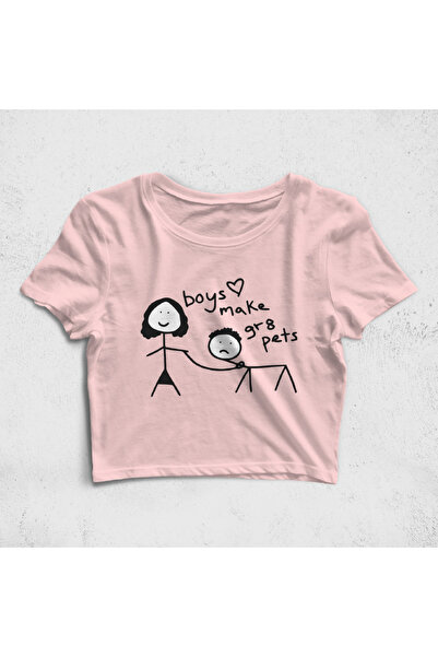 Built By Crazy Tricou Croptop - Băieții fac animale de companie grozave