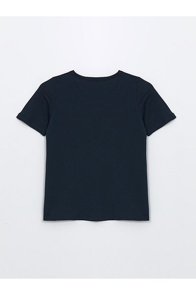 LC Waikiki LCW Damen T-Shirt – Rundhalsausschnitt, Bedruckt, Kurzarm