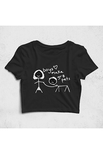 Built By Crazy Tricou Croptop - Băieții fac animale de companie grozave