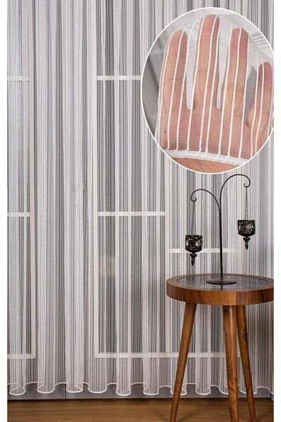 LUNETT HOME READY TO USE WOMEN'S TOP CHAIN MEDIUM PLEATED 1X2,5 TULLE CURTAIN