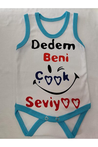 DEDEM BENİ ÇOK SEVİYOR ASKILI BEBE ZIBIN 40/1 PENYE İNTERLOK KUMAŞ İMALATTAN %100 PAMUK