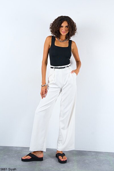 Ladyone Γυναικείο μονόχρωμο μπλουζάκι με λαιμόκοψη U Standard