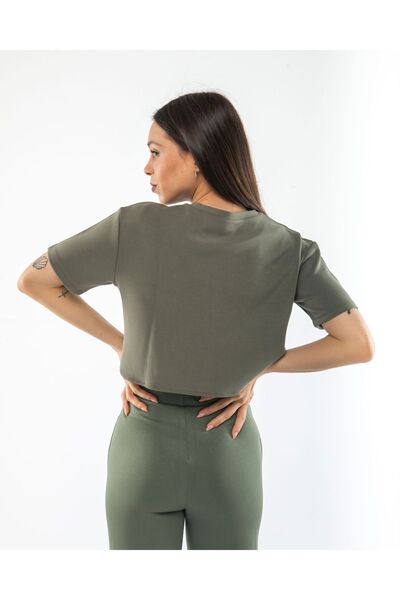 Ladyone Γυναικείο κοντομάνικο Crop T-Shirt