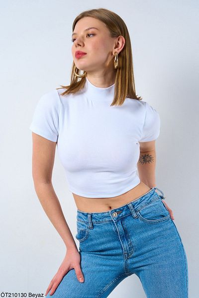 Ladyone Body de bază cu mânecă scurtă pentru femei