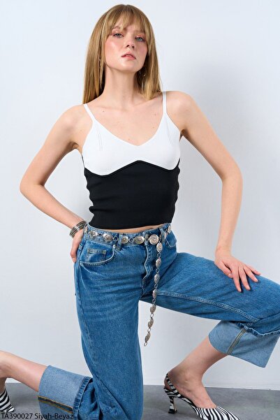 Ladyone Γυναικείο Μαύρο Λευκό Μονό Στάνταρ