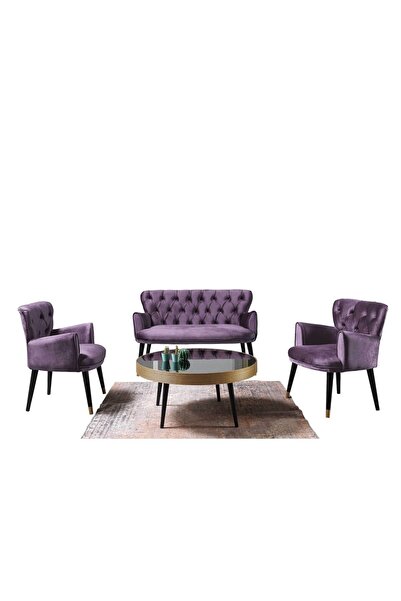 mobilyabazari Vega 2+1+1 Çay Seti Koltuk Takımı (salon, Balkon, Cafe Ofis) Mürdüm