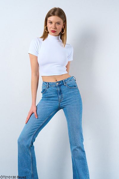 Ladyone Body de bază cu mânecă scurtă pentru femei