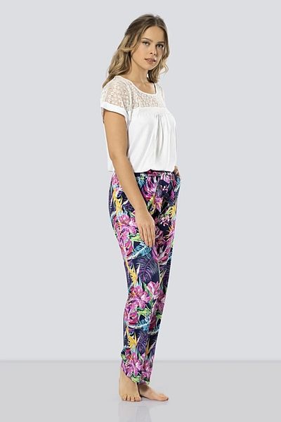 TÜREN 100% Viscose Patterned Women's Pajama Set
